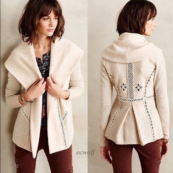 Anthropologie Embroidered Wool Jacket - Picture 1 of 8